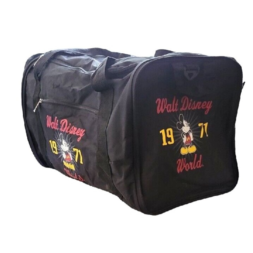 Walt Disney World Mickey Mouse 1971 Logo Travel Duffel Large Bag Luggage Vingage